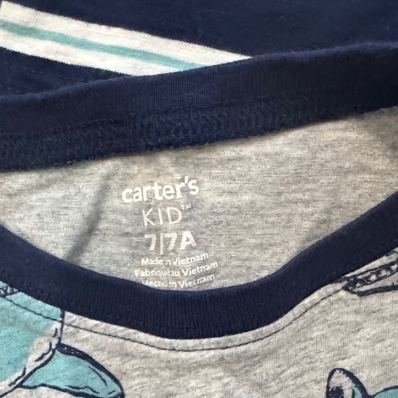 Carter's Navy, Striped, and Shark Tank Tops - Picture 3 of 7
